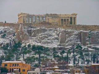 Snow on the Acropolis