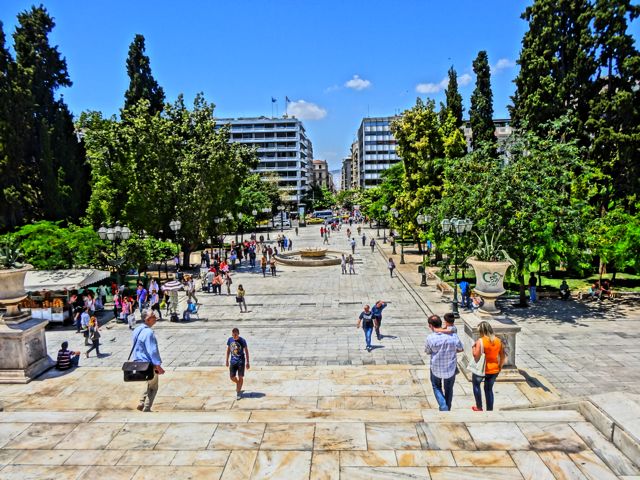 Syntagma Square: Looking down Ermou Street