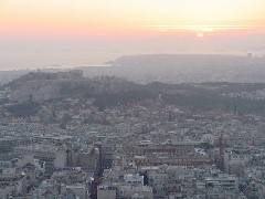 Athens, Greece: Acropolis and Pireaus from Lycabettus