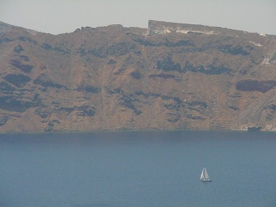 Sailboat in Santorini